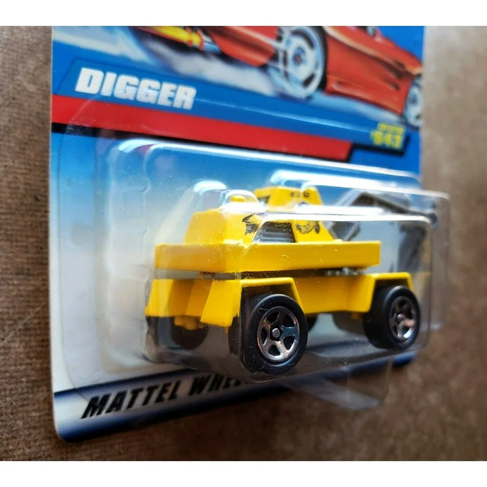 VTG 1998 Hot Wheels DIGGER Yellow #643 MAINLINE SERIES 1:64 Chrome 5 Spoke 95544